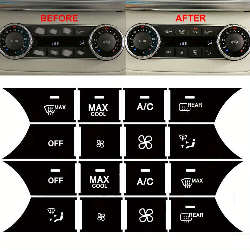 

Button Repair Sticker For Mercedes-benz Cls C218, Slk W172, W204 - Air Conditioning And Window Control Restoration Adhesive