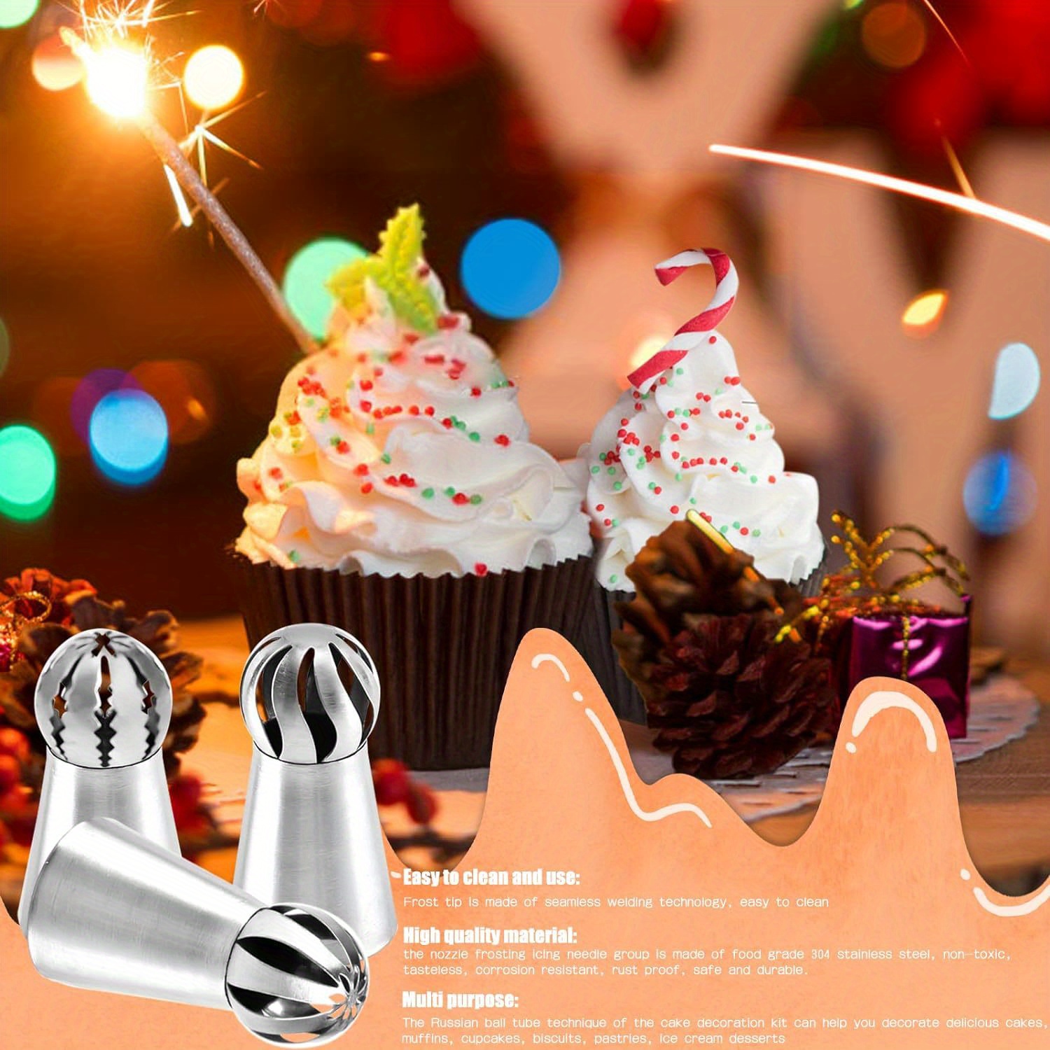 Frosting Basic Piping Nozzles Icing For Russian Piping Tips