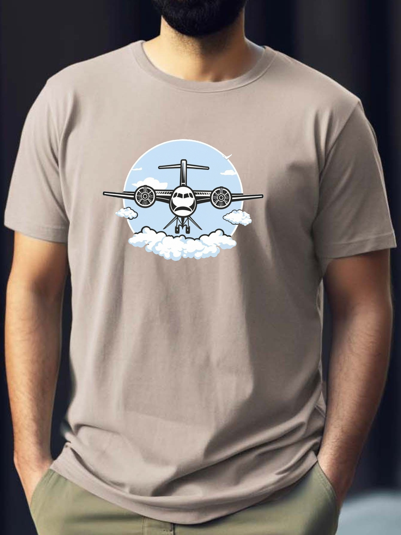 Camiseta estampada de avión, camisetas para hombres, camiseta de manga  corta casual para el verano, image size:800x1066