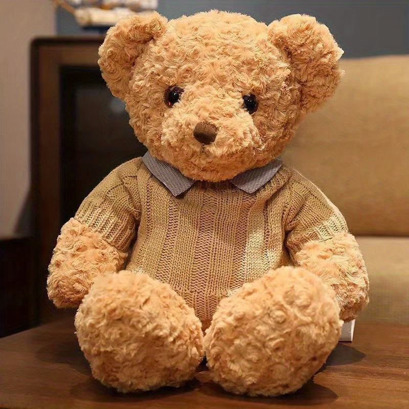 

1pc Teddy Bear Plush Doll Birthday Gift, Cute Sweater Bear Doll