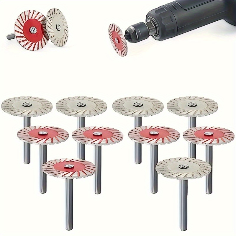 

5pcs 40mm Diamond Cutting Discs, Turbo Mini Carving Saw Blade For Granite Marble Ceramic Tile, Stone Carving Tool With 6mm Shank