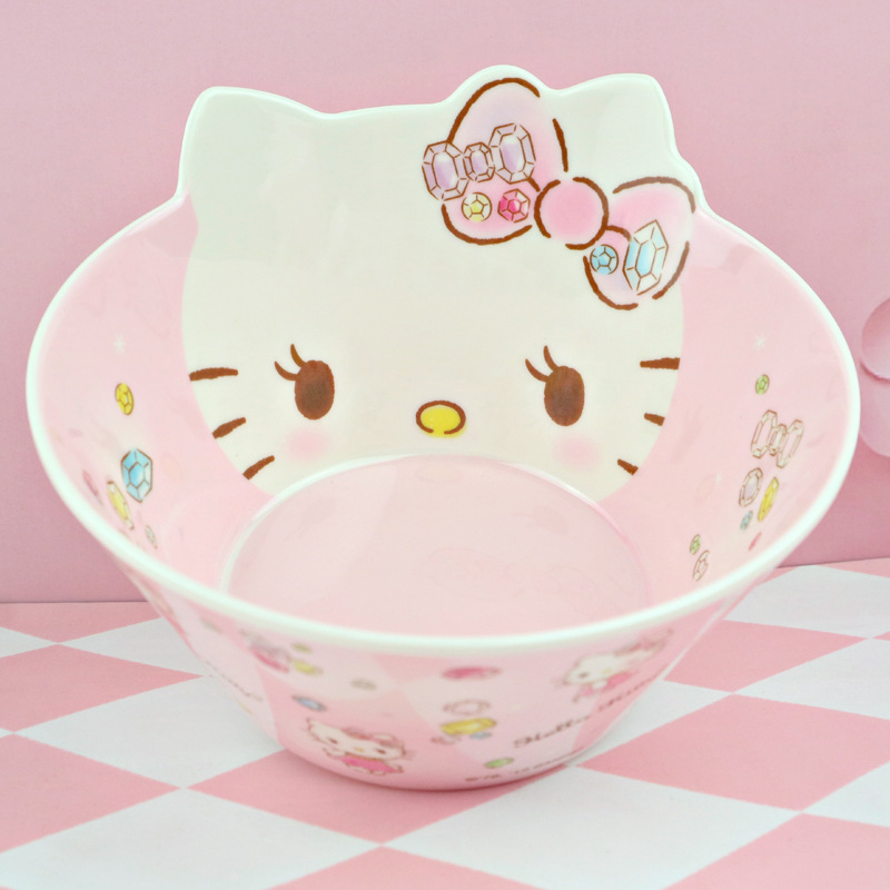 

1pc Hello Kitty Cute Dinner Bowl, Cartoon Fruit Salad Soup Noodle Bowl, Kawaii Instant Kitchen Baking Tableware, Kitchen Accessories, Halloween Christmas Birthday