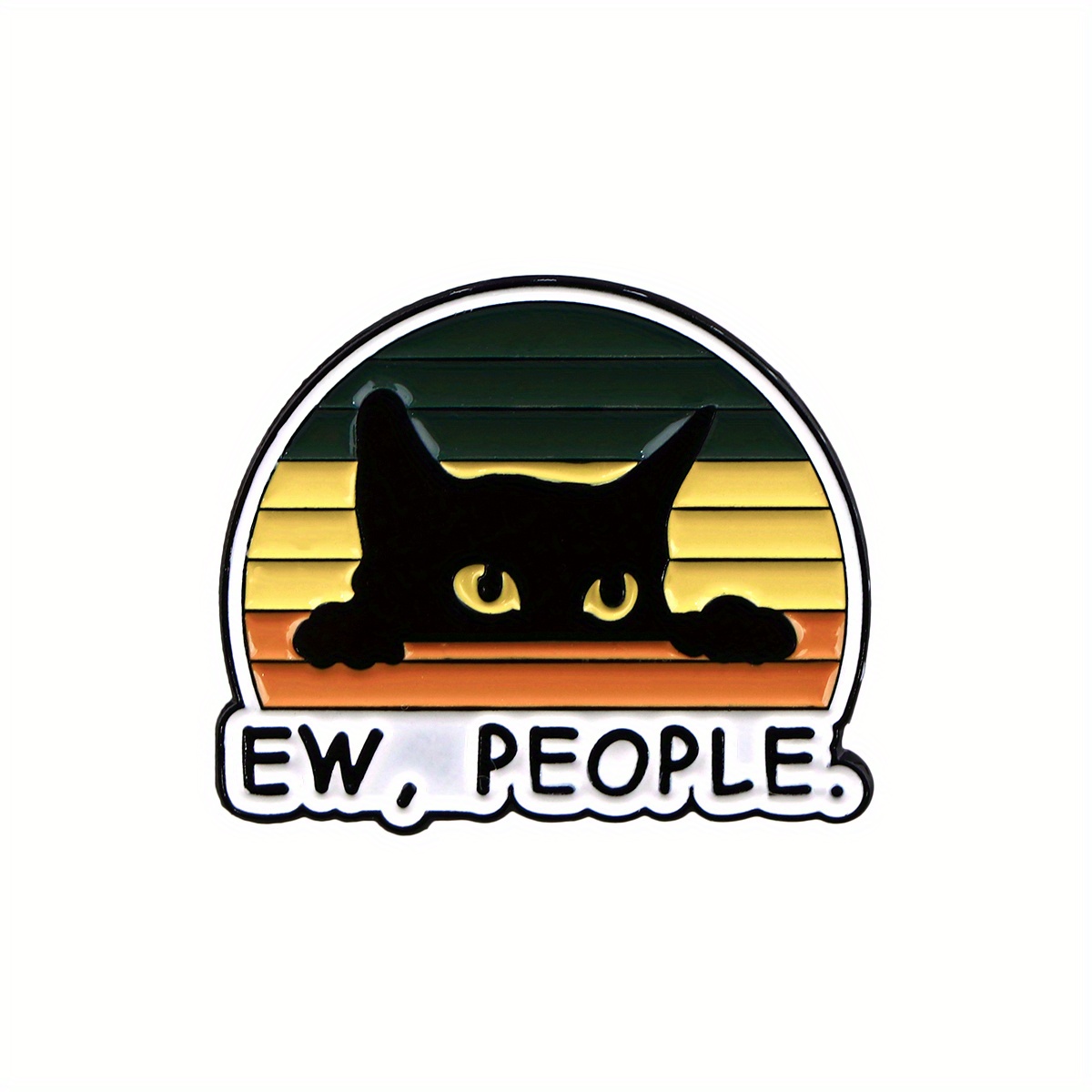 1pc Black Cat Jewelry Pin | Cute Enamel Pins And Brooches For Backpacks And Lapel, Silicone Back , Gift-ready Decoration