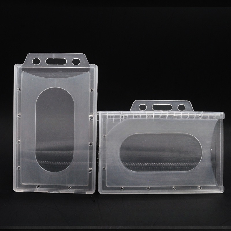 

2pcs Plastic Id Card Badge Holder With Clear Window, Vertical And Horizontal Orientation For Business, Office, Exhibition, And Nurse Accessories