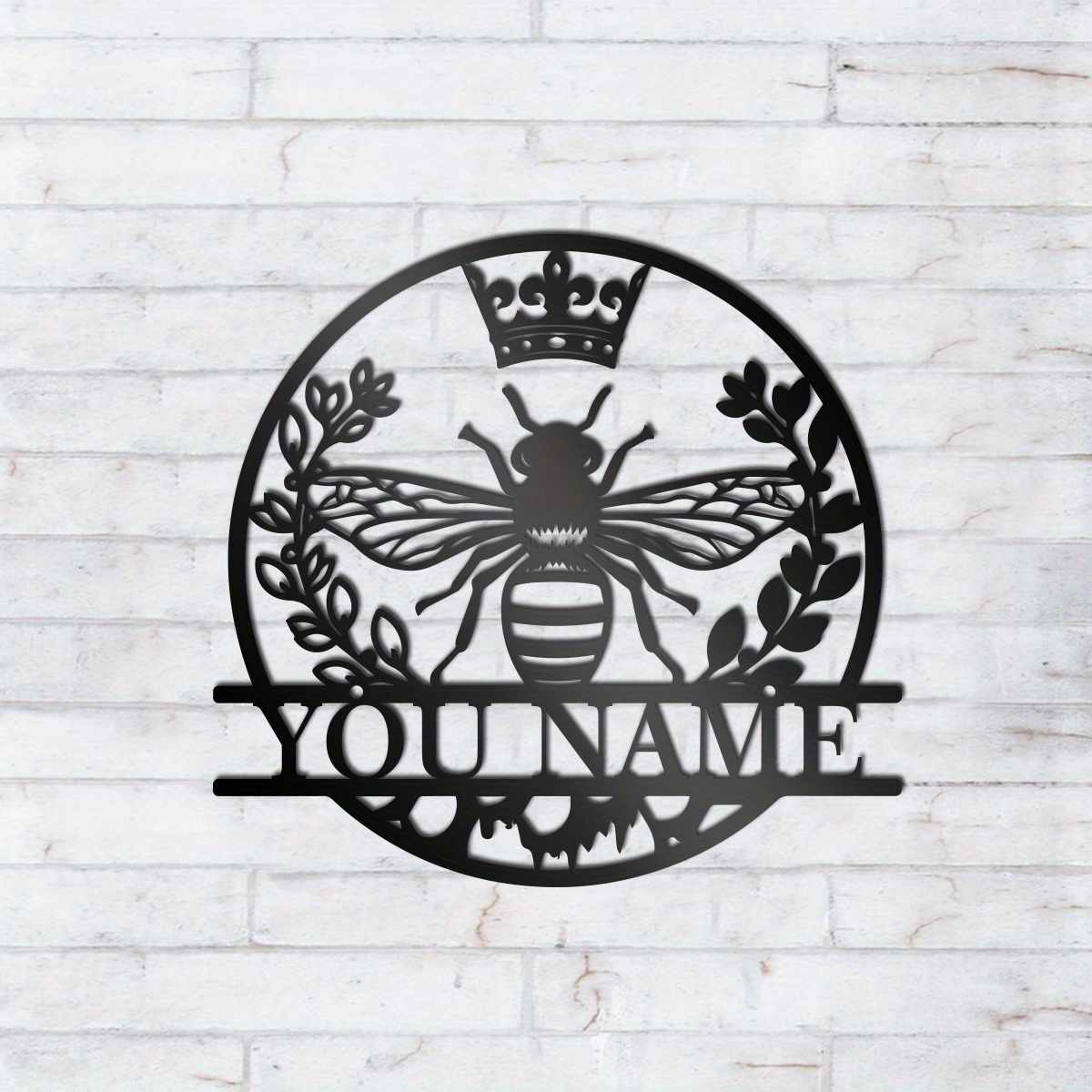 

Custom Bee Metal Sign - Black Iron Farmhouse Wall Art, Welcome Yard Decor For Beekeepers & Housewarming Gifts