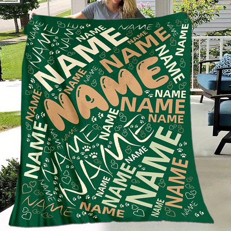 

Custom Polyester Throw Blanket With Personalized Name - 100% Polyester, Large Size, Sku >=2.16m², Longest Side ≥1.8m - Unique Gift For Birthdays, Valentine's Day - Ideal For Bedroom, Sofa, Couch Decor