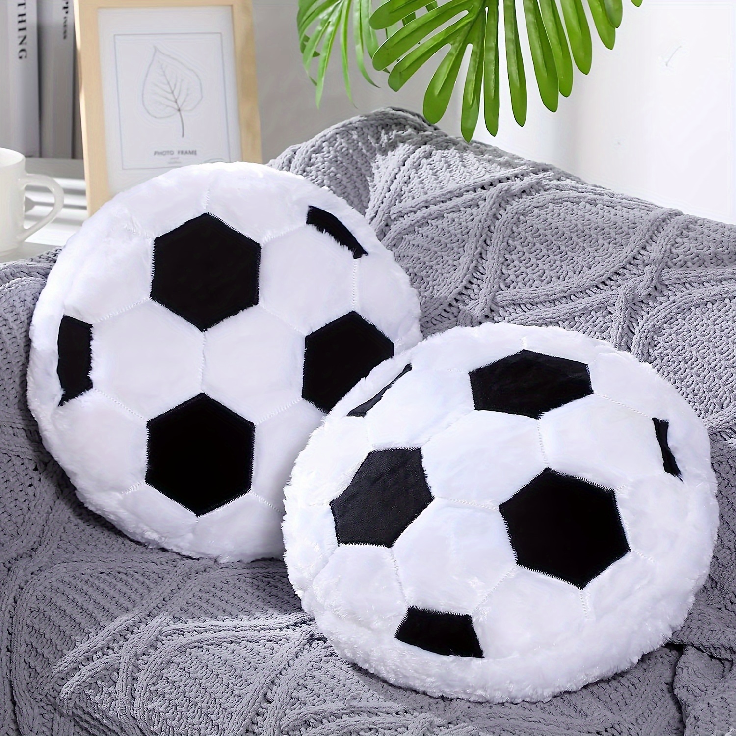 

Football Plush Toy Stuffed Plush Fluffy Throw Pillow Cushion Sofa Room Car Decoration Gift