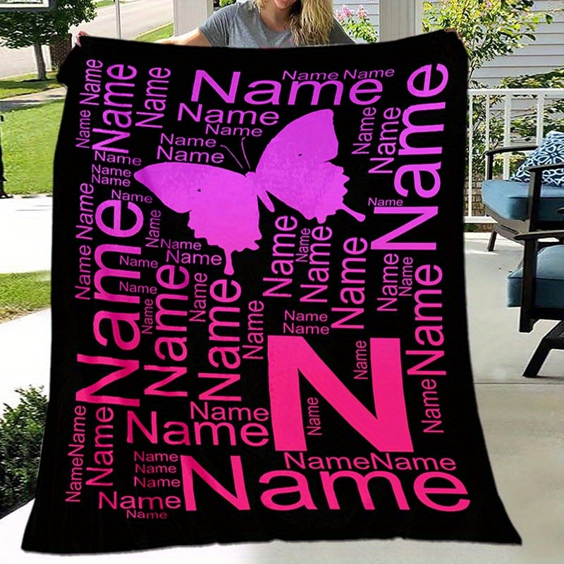 

Custom Name Blanket - Personalized Throw For Bedroom, Sofa & Couch | Soft, Plush Polyester | Ideal Gift For Birthdays & Valentine's Day