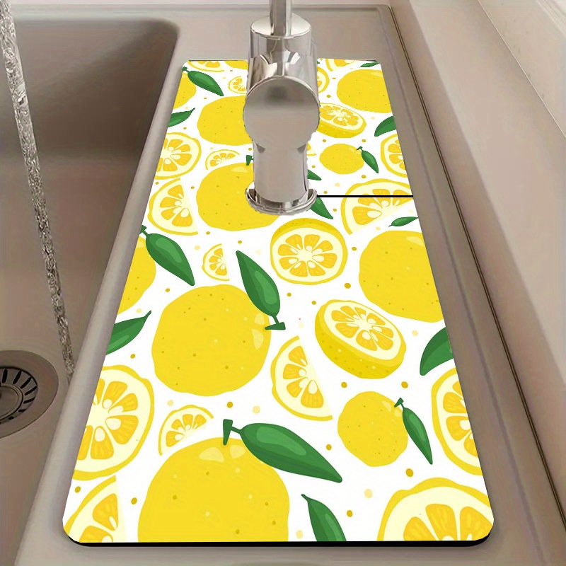 1pc lemon print faucet drain mat kitchen faucet moisture Temu