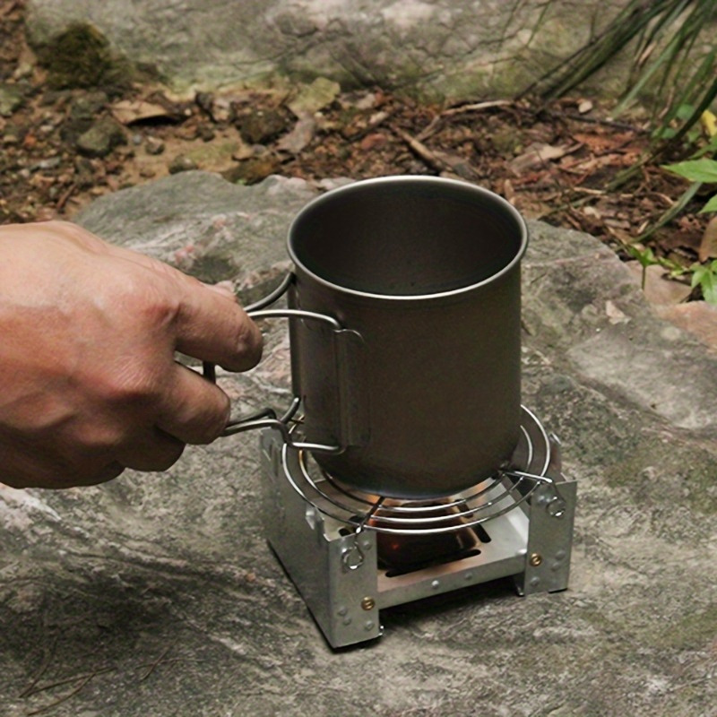 

2pcs Lightweight & Zinc Alloy Folding Camp Stove - For , Hiking & Camping, Easy Setup With