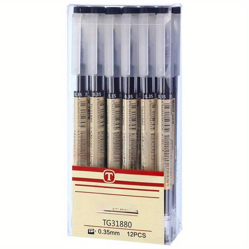 12-pack Japan Fine Point Gel Pens, 0.35mm Gel Ink Rollerball Pens, Plastic Material, Smooth Writing For School Office Use - Black, Blue, Red Ink Stationery Supply