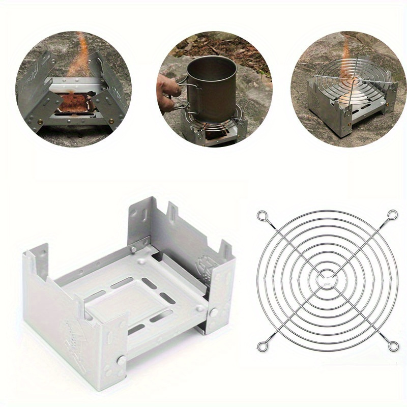 

2pcs, Lightweight & Durable Folding Camping Stove, Outdoor Hiking Picnic Bbq Supplies