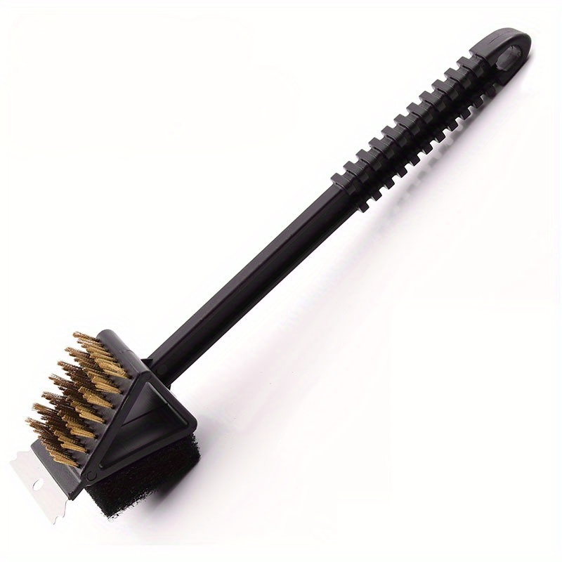 

1pc, Bbq Barbecue 3 In 1 Cleaning Brush, Long Handle Copper Wire Barbecue Brush, Outdoor Barbecue Cleaning Brush, Kitchen Supplies, Kitchen Accessories, Bbq Accessories