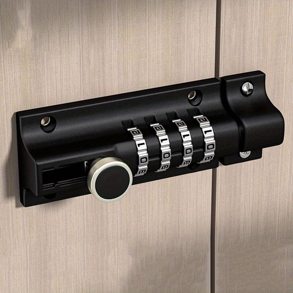 

1pc Digital Code Combination Locking Bolt, 4 Sliding Lockable 120mm Silded Garden Gate , Password Lock With Screws