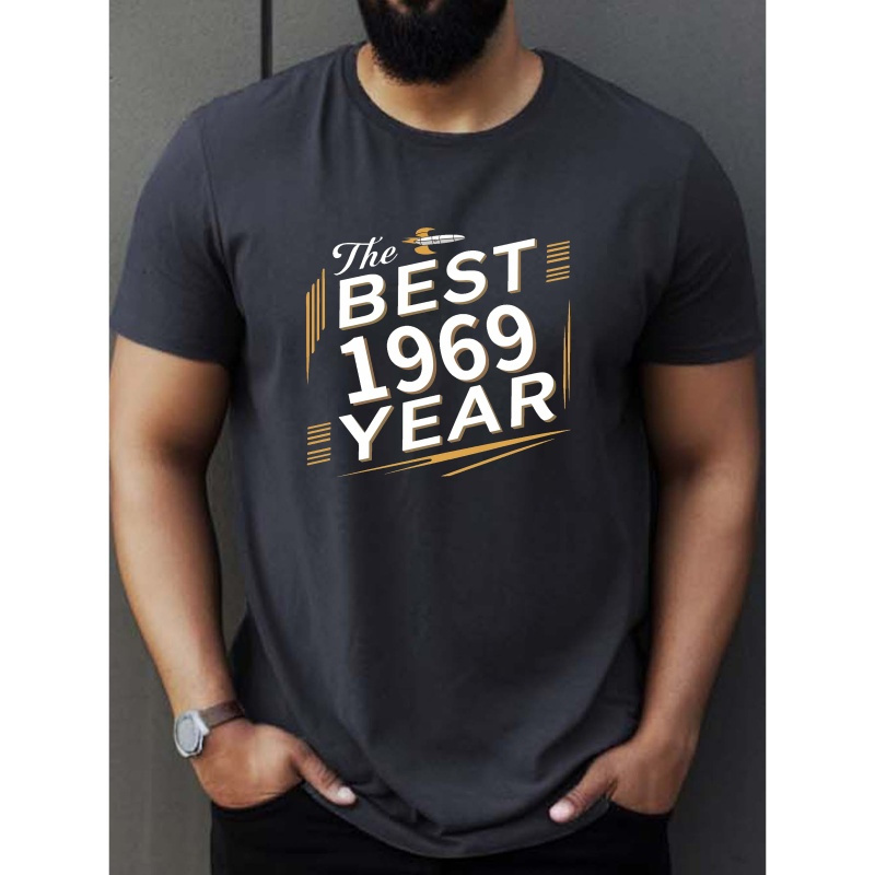 

The Best 1969 Year Print Tee Shirt, Tees For Men, Casual Short Sleeve T-shirt For Summer