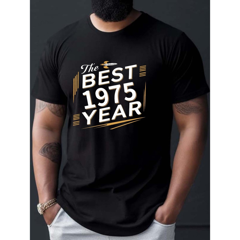 

The Best 1975 Year Print Tee Shirt, Tees For Men, Casual Short Sleeve T-shirt For Summer