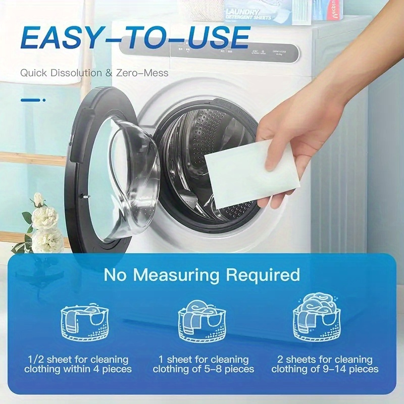   30 120 240 count portable laundry detergent sheets strong decontamination washing machine cleaner no battery needed ideal for underwear   details 6