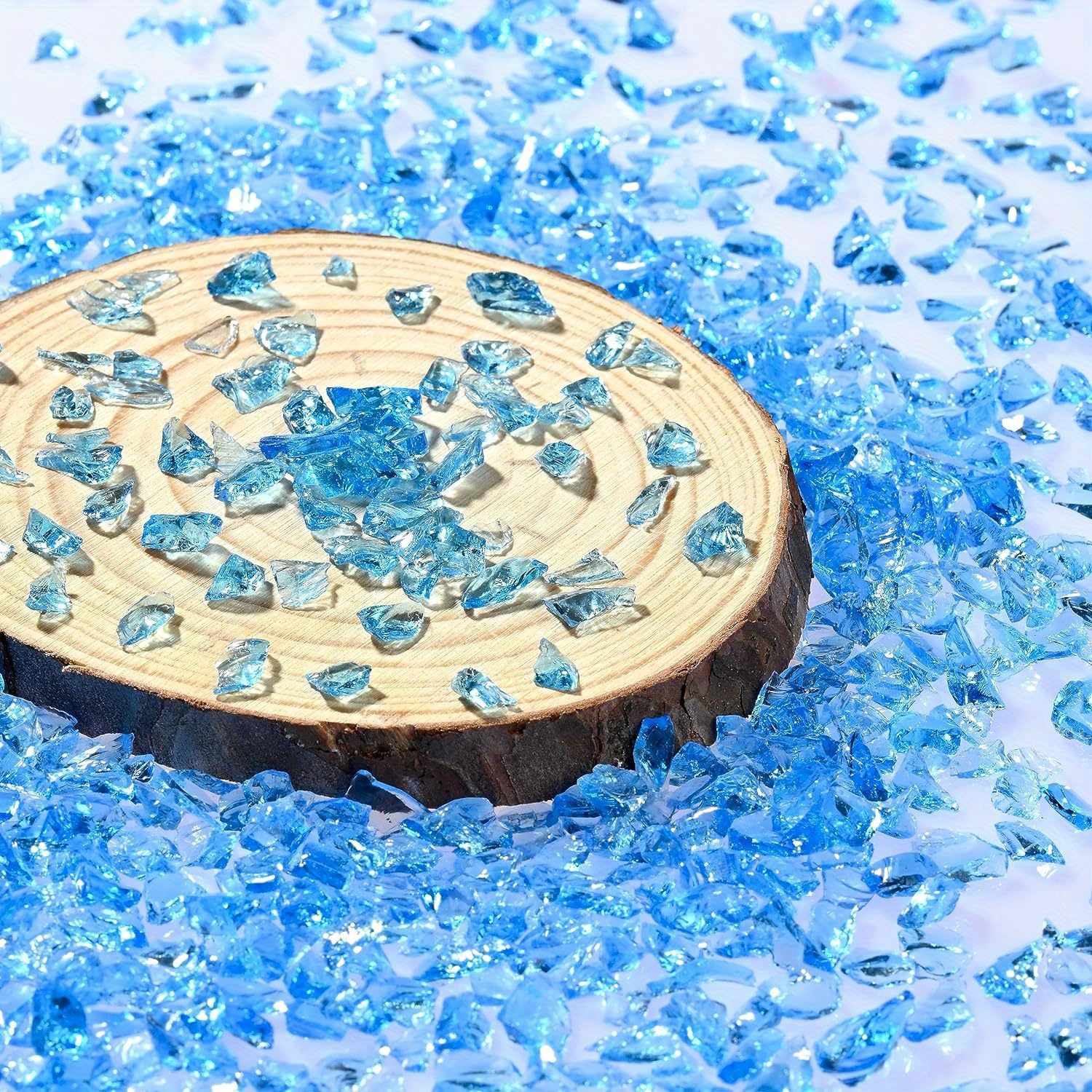 

1pakc 200g/7.05oz, Sea Blue Glass Sand Decoration Diy Irregular Glass Sand Landscaping Bottom Sand Decoration Sand