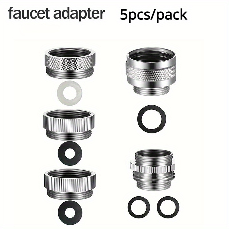 

5-piece Universal Faucet Adapter Kit: Connect Garden Hose Or Water Filter, Easy Installation, Us Standard Compatible