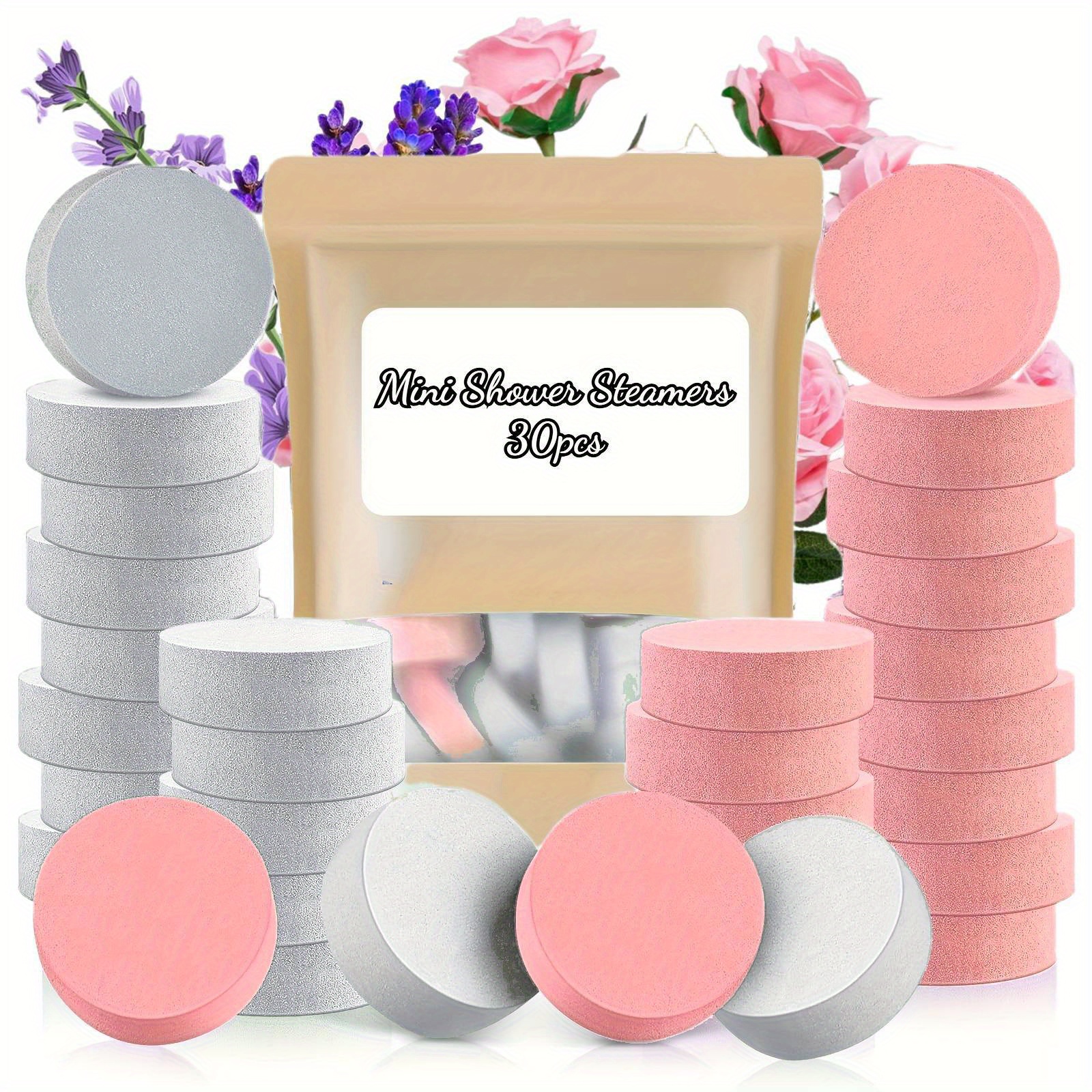 

30pcs Mini Shower Steamers Christmas Gifts Essential Oil Shower Bombs For Relaxation And Daily Self Care Lavender And Rose For Men And Women