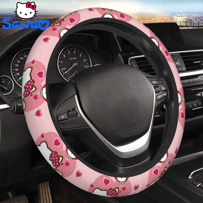 

Hello Kitty Love Heart Car Steering Wheel Cover - Universal 15-inch Non-slip Car Steering Wheel Protection Cover, Car Interior Accessories Decoration