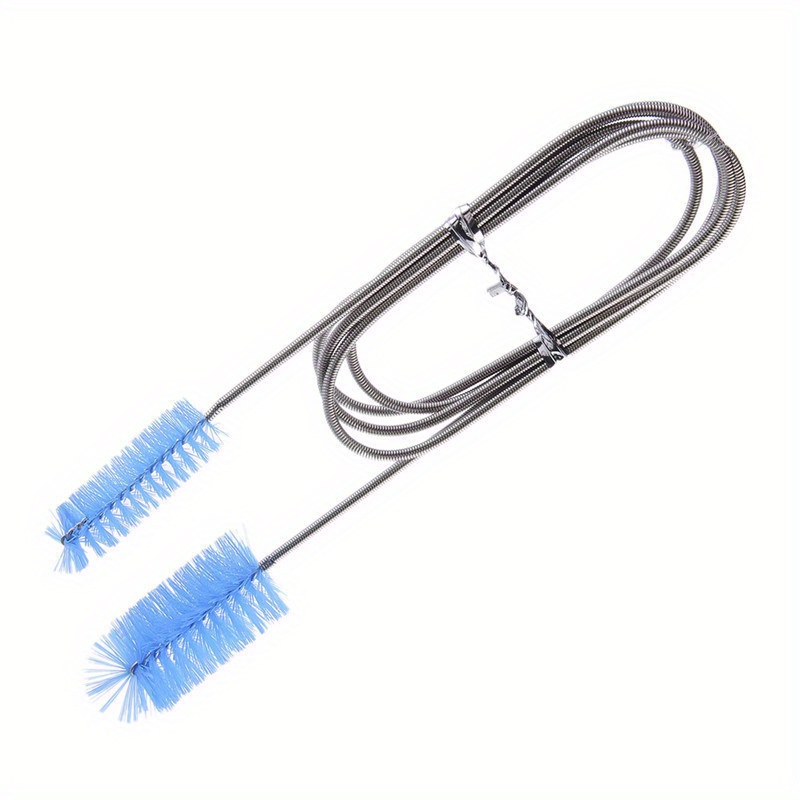 Aquarium Pipe Cleaning Brush - Double-sided Stainless Steel Spring Brush With Flexible Handle