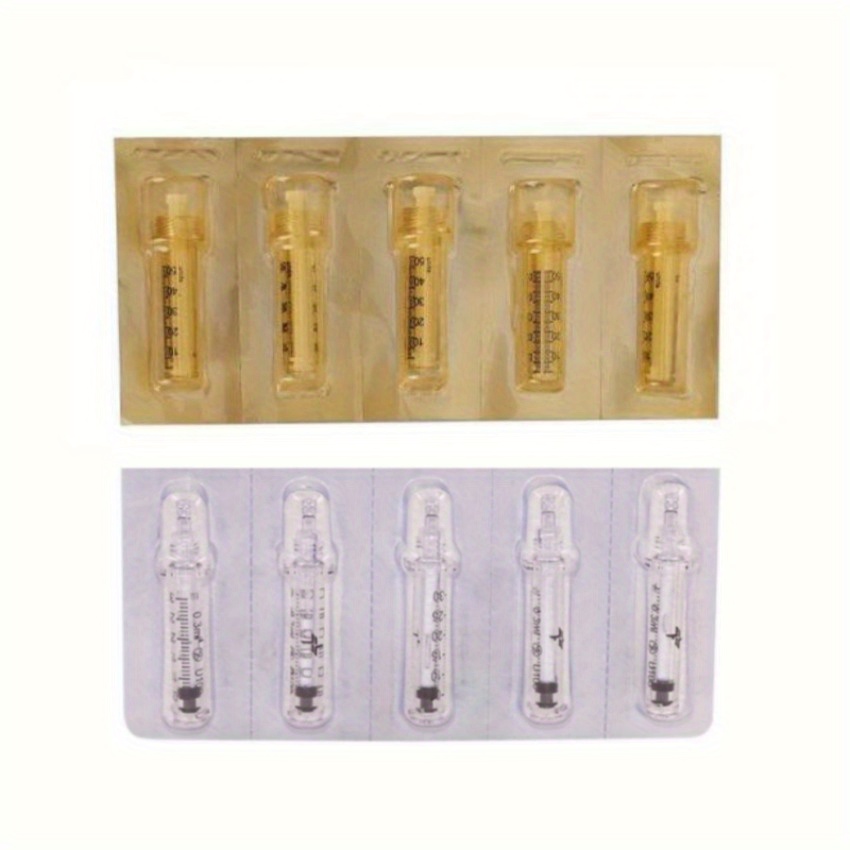 

5-piece Hyaluronic Acid Pen Ampoules, 0.3ml & 0.5ml - Disposable Plastic Tips For Precision Application