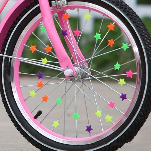 36 bunte sternförmige fahrradspeichenperlen aus kunststoff – dekoratives zubehör für kinder