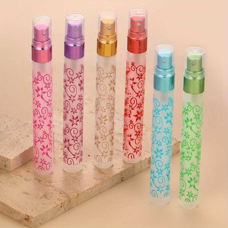 

6pcs Set Portable Refillable Glass Spray Bottles - Transparent, Ideal For Travel & Use