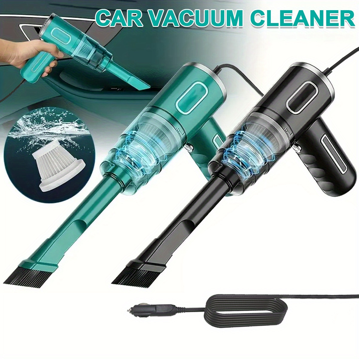 

1pc High-power Car Mounted Vacuum Cleaner - Dual-purpose Handheld Wet/dry Cleaning Tool