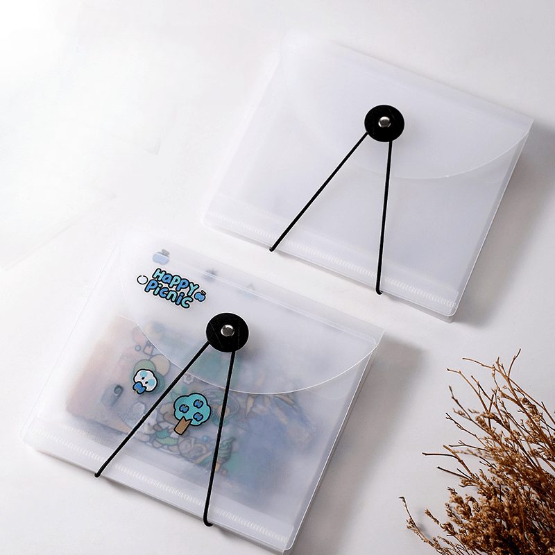 Image of 2pcs Transparent Sticker Storage Case A6 Handheld Ledger Organization Bag Portable Folder Holder Cash Bill Organizer Photo Booklet Desk Additions