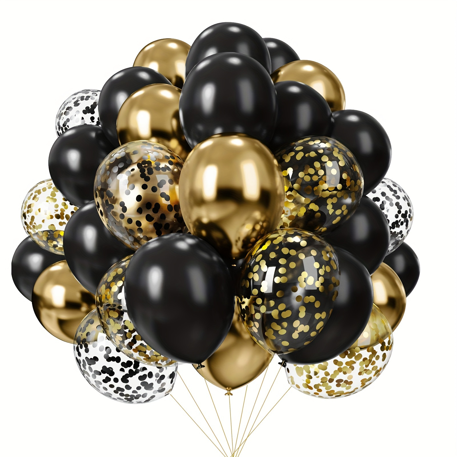 

50pcs, Black Golden Confetti Latex Balloons, Wedding Decor, Birthday Decor, Anniversary Decor, Graduation Decor, Holiday Decor, Celebration Decor, Indoor Outdoor Decor, Party Decor Supplies