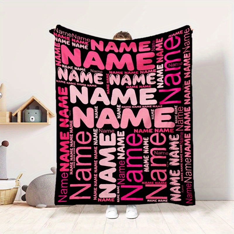 

Custom Name Blanket - Personalized Throw For Bedroom, Sofa, Couch | Soft & Plush Polyester | Ideal Gift For Birthdays, Valentine's Day, Graduation | Unique Design Options