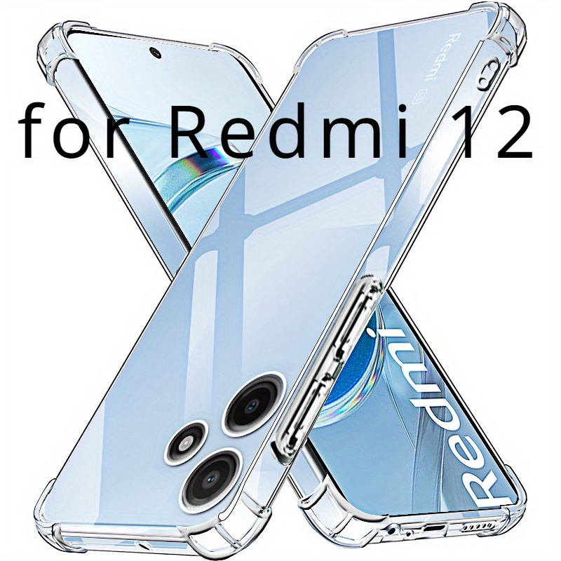 BOKYAS Custodia Trasparente per Xiaomi Redmi 12 4G/Redmi 12 5G con Protezione per Display Integrata, Dual Layer Ibrida 360° Full Body Antiurto Protettiva Cover, Nero