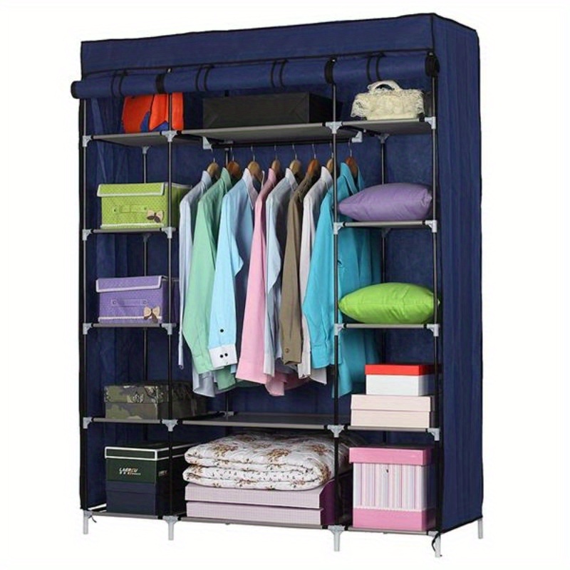 

1pc 5-layer Clothing Storage Rack, 12-compartment Wardrobe Shelf, Non-woven Fabric Wardrobe Portable Closet, For Bedroom Living Room Dressing Room Rent House, Ideal Home Supplies