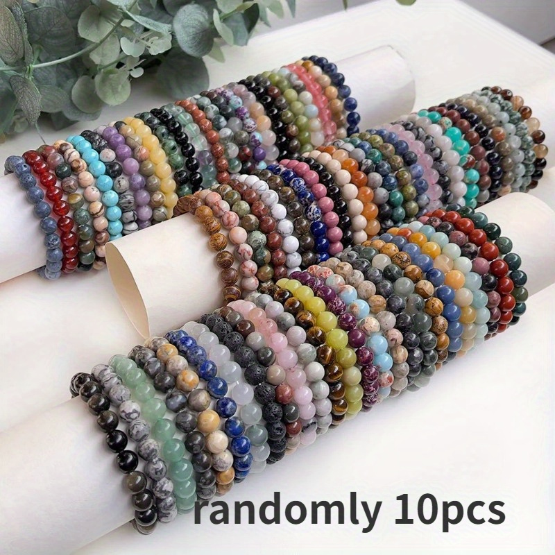 

[top-] 10pcs Stone Bracelets - Assorted , 8mm