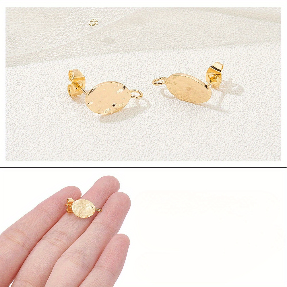 10sets brass stud earring findings loop brass ear nuts Temu - Main Image