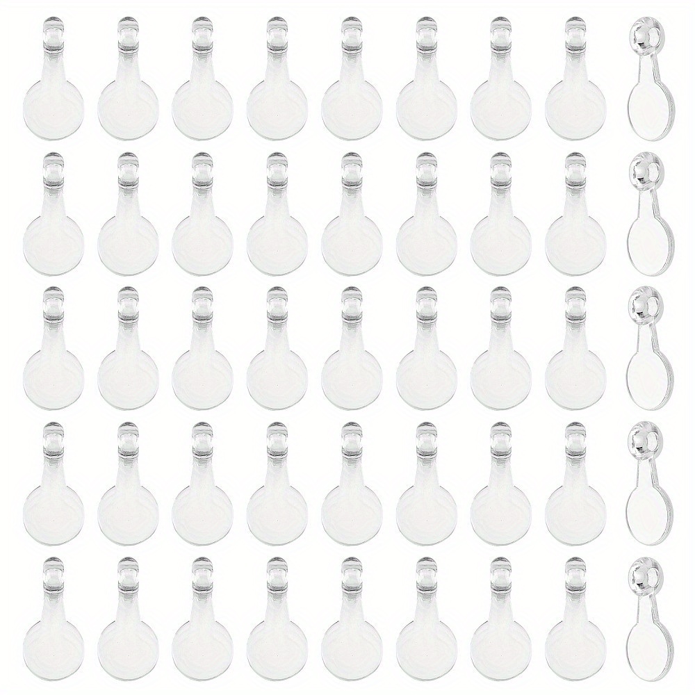 TEMU 2d Flat - 400pcs Glue-on Pendant Bails Flat Round Acrylic Transparent Cabochon Pendants Flat Pad Pendants Charms For Craft Jewelry Making