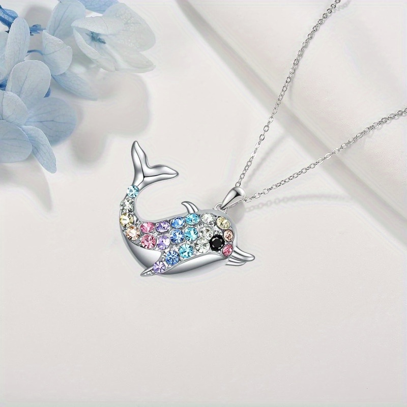 Sparkling Dolphin Necklace, Cute & Versatile