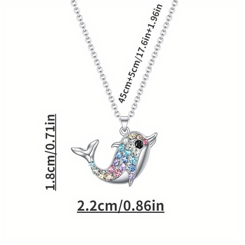 Sparkling Dolphin Necklace, Cute & Versatile