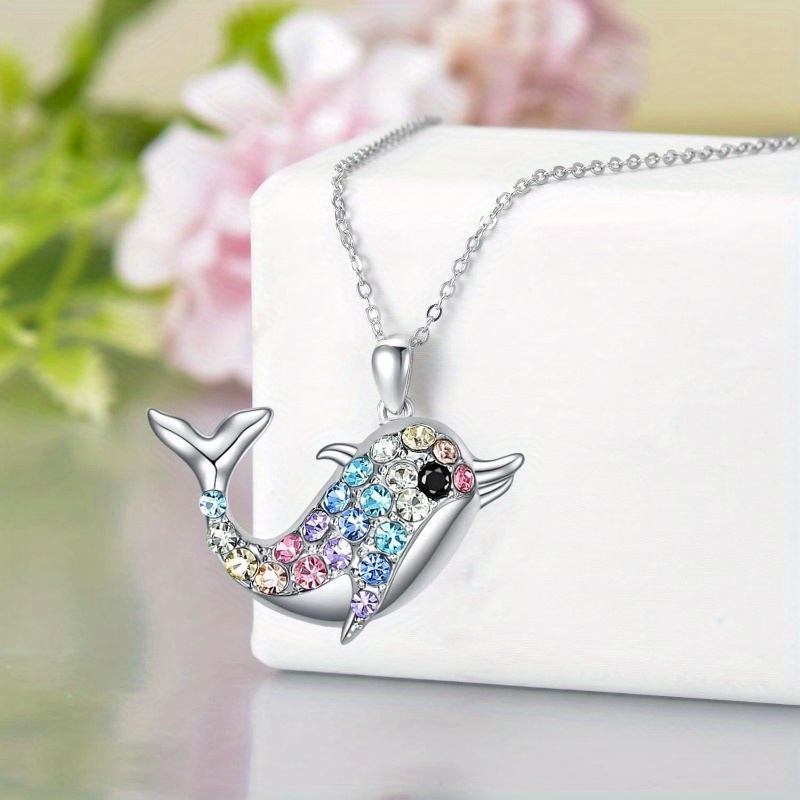 Sparkling Dolphin Necklace, Cute & Versatile