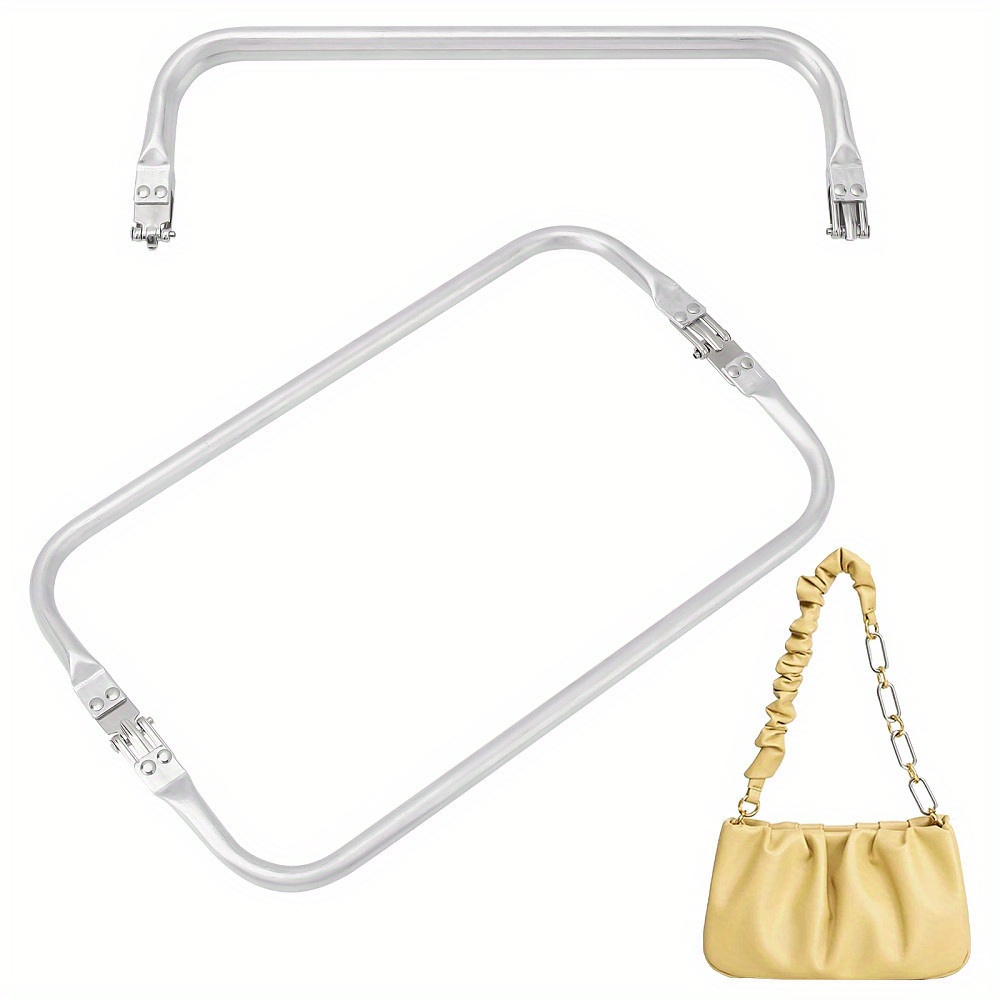 

2pcs Silvery Aluminum Tubular Internal Bag Frames, 30cm/11.81inch, Rectangle Clutch Purse Frame With Internal Hinge, Diy Craft Dumpling Bag Accessory