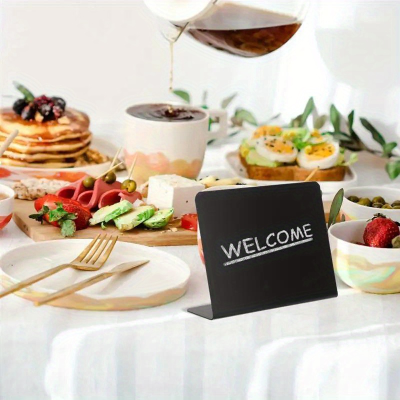 6pcs mini chalkboard signs small erasable blackboard tabletop message boards for buffet party food labels and table numbers details 2