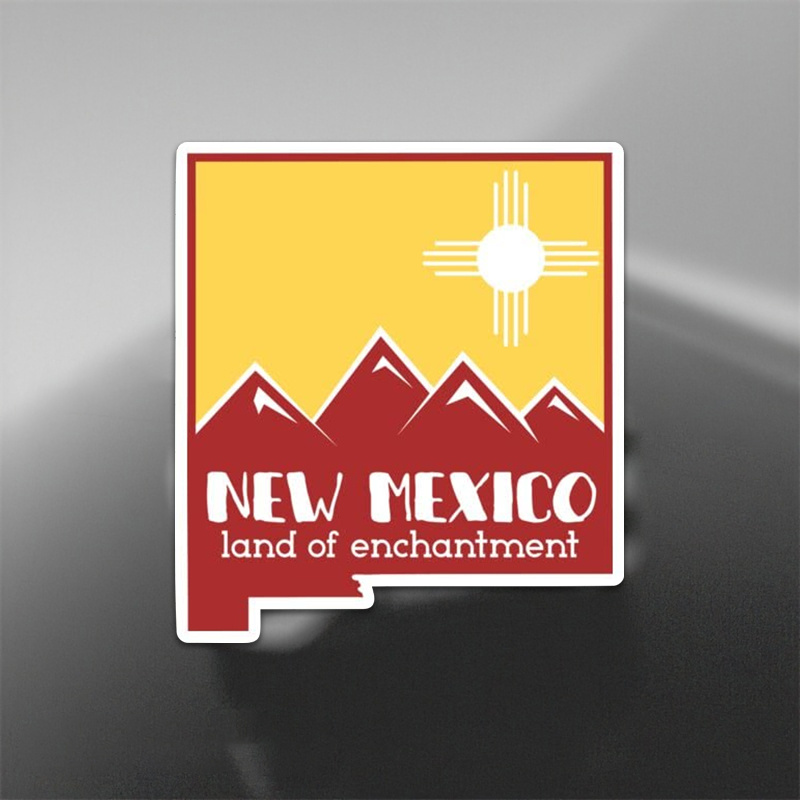 

New Mexico State Vinyl Decal - Waterproof Sticker For Car, Laptop, Wall, Window, Bumper, Cup Cooler Box - Usa Land Of Enchantment Design