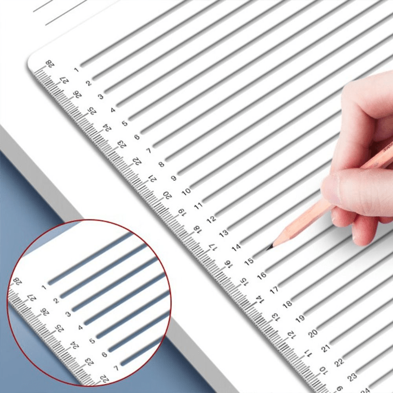 

High Quality Stencil Ruler With Transparent Lines And - Ideal For Students And In A4 Format