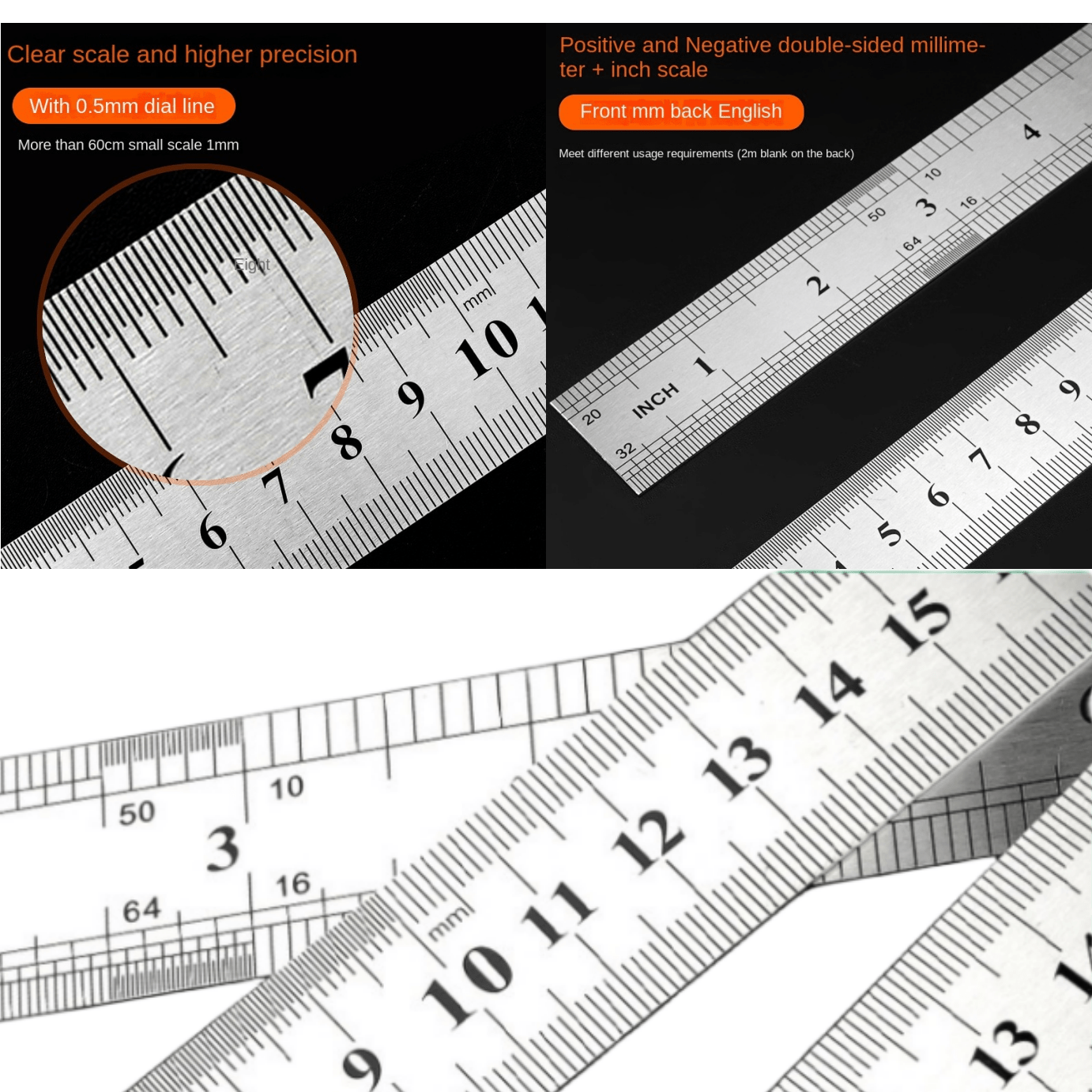 

Stainless Steel Ruler, Thickened Steel Ruler, 1 Meter, 1.5/2 Meters, 15/20/30/50cm, 1 Meter Steel Ruler