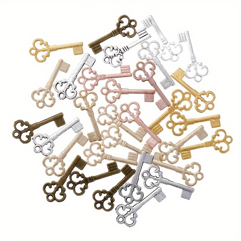 

50pcs Vintage Key Set Charms - For Crafters, Jewelry Makers, Diy Enthusiasts - Accessories, Making, Tools - Suitable For Jewelry Making, Crafting, Diy Projects