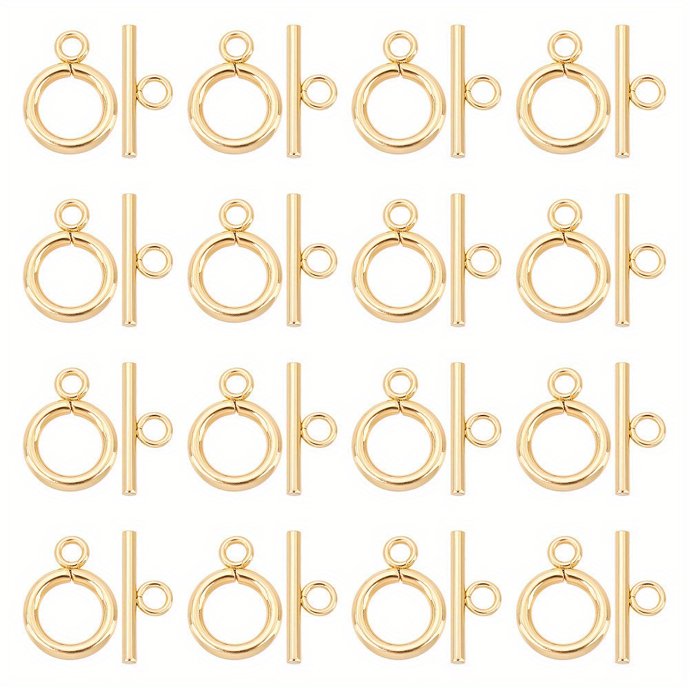 

1box 20sets Golden Toggle Clasps 304 Stainless Steel Ring Toggle Connectors Iq Toggle Clasps & Clasps For Diy Necklace Bracelet Jewelry Making