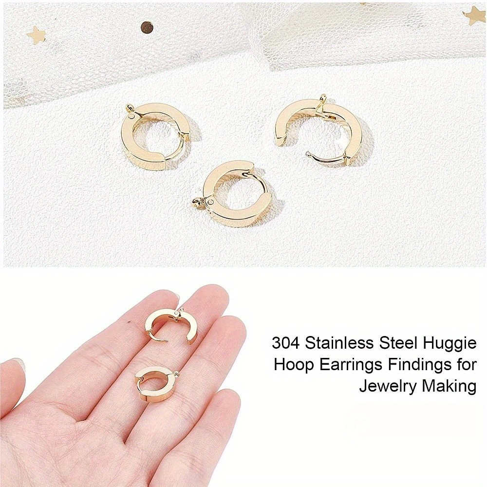 10pcs stainless steel huggie hoop earring hook jewelry Temu