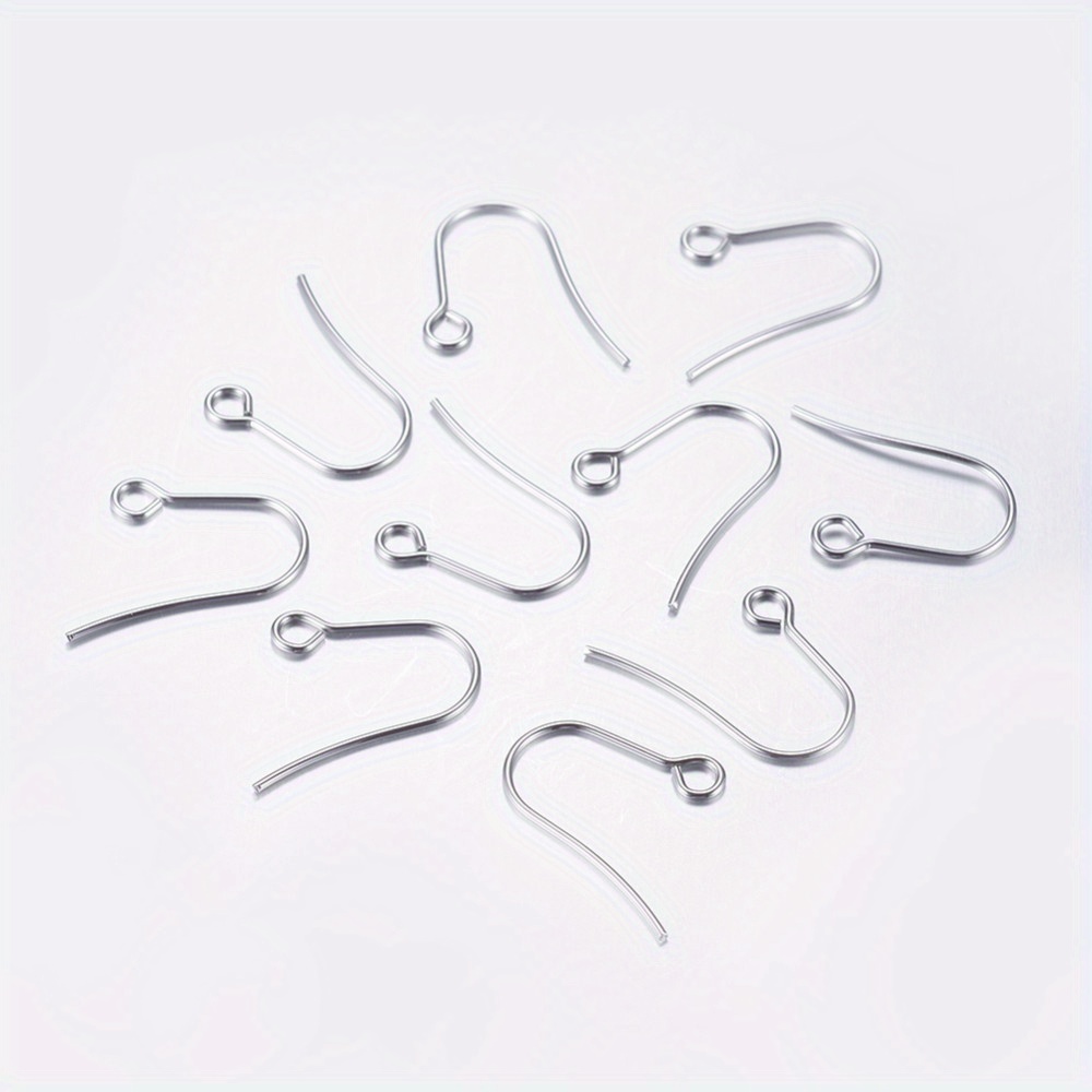 

100pcs Premium 304 Stainless Steel Earring Hooks With Loop - , Hypoallergenic Wire For Making, 18x15mm, 2mm Hole, Ear Wire, 21 Gauge Pin, 0.7mm